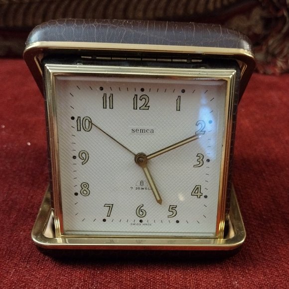 Vintage SEMCA 7 Jewel Repeater Travel Alarm Clock - Picture 3 of 7